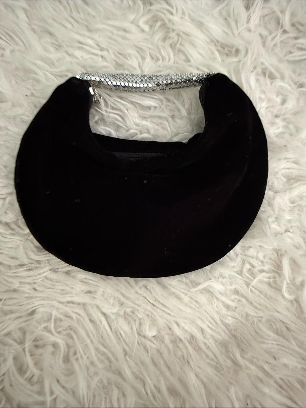 La Regale crescent/hobo evening bag black velvet